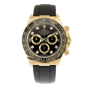 Daytona Chronograph Automatic Diamond Black Dial Strap - Code: RLX172