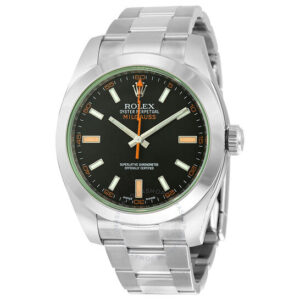 Milgauss Black Dial Domed Bezel Green Crystal - Code: RLX055