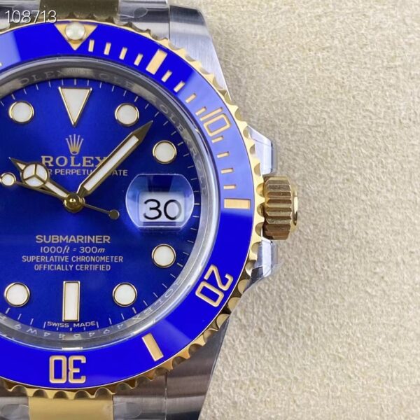 Rolex Submariner Date Blue Dial Two-tone Yellow Gold Swiss Made 5A - Image 3