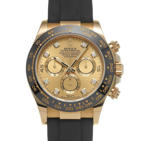 Cosmograph Daytona 116518LNG Yellow Gold Champagne Dial Diamonds