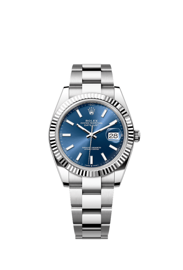 Datejust 41mm Bright blue Oyster band 126334 Automatic Swiss Made 6A