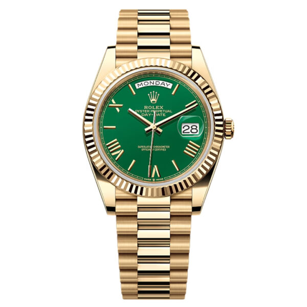 Rolex Day-Date 40 | REF. 228238 | Green Dial | Box & Papers | 18k Yellow Gold
