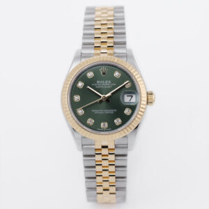 Rolex Datejust 31 Two Tone Olive Green Diamond Dial Ref 278273 Jubilee Bracelet