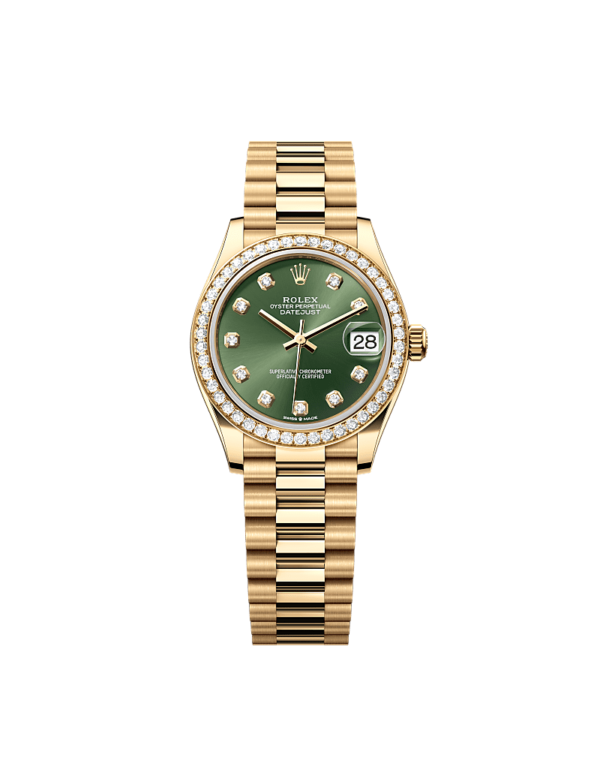 Datejust 31  Oyster, 31 mm, yellow gold and diamonds  Reference 278288RBR